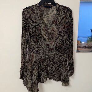 Zara Patterned Sheer Blouse
